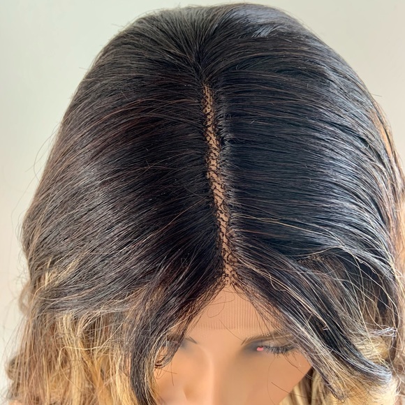 Gorgeous Toffee Brown/Blonde Premium Fiber Lace Front Wig for Daily Wear/Events - Picture 2 of 7